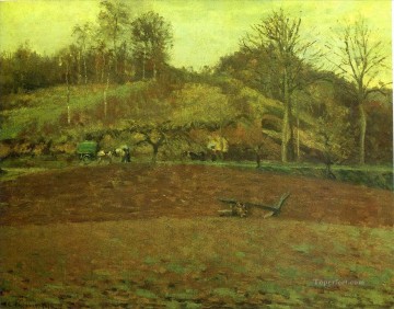 150の主題の芸術作品 Painting - 耕地 1874年 カミーユ・ピサロ 風景